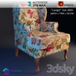 مدل سه بعدی مبل تک نفره کلاسیک | 3dsmax | Corona | Armchair Largo lux slim