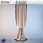 مدل سه بعدی پرده کلاسیک Classic curtain with suspension | Classic curtain with suspension 1
