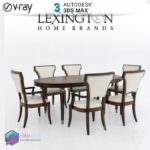 مدل سه بعدی میز نهارخوری چوب سفید 104 3Dsmax | Vray | Dining Table memarbash.com 104
