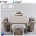 مدل سه بعدی میز نهارخوری چستر بژ 105 3Dsmax | Vray | Dining Table memarbash.com 105