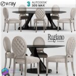 مدل سه بعدی میز نهارخوری چستر بژ مشکی 106 3Dsmax | Vray | Dining Table memarbash.com 106