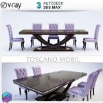 مدل سه بعدی میز نهارخوری مشکی یاسی 110 3Dsmax | Vray | Dining Table memarbash.com 110