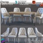 مدل سه بعدی میز نهارخوری استیل سفید 112 3Dsmax | Vray | Corona | Dining Table memarbash.com 112
