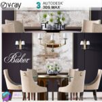 مدل سه بعدی میز نهارخوری چوب کتان 113 3Dsmax | Vray | Dining Table memarbash.com 113