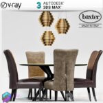 مدل سه بعدی میز نهارخوری مشکی قهوه ای 117 3Dsmax | Vray | Dining Table memarbash.com 117