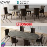 مدل سه بعدی میز نهارخوری چستر قهوه ای سنگ 118 3Dsmax | Vray | Dining Table memarbash.com 118