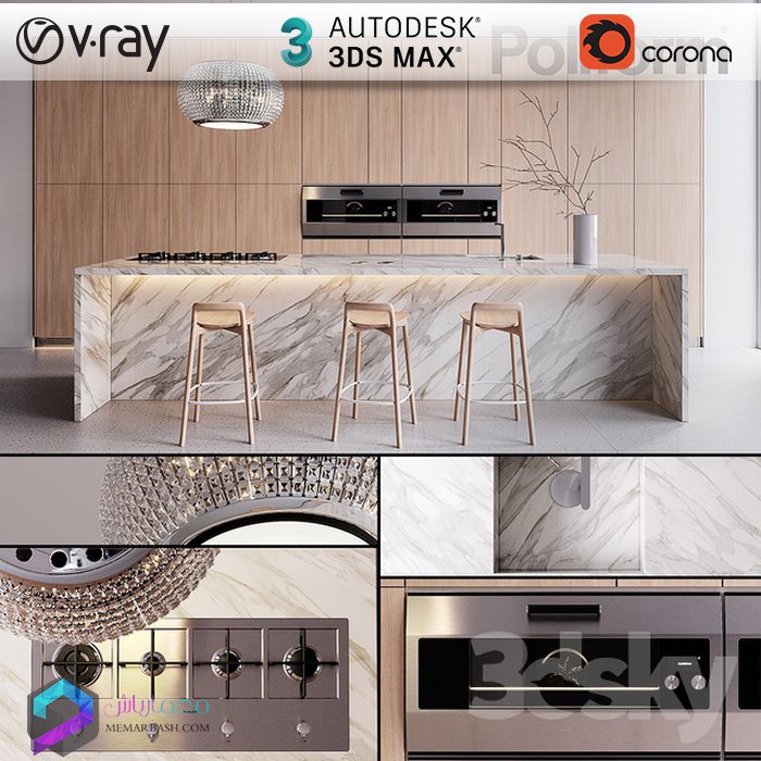 مدل سه بعدی کابینت آماده 051 3 | Dsmax | Vray | Corona