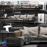 مبلمان راحتی مدرن طوسی به همراه اکسسوری | Modern Sofa Set | Lifesteel preview1