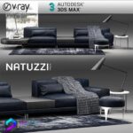 نیم ست چرم مشکی به همراه فرش و دکور و پاف | Natuzzi Ido Sofa | Natuzzi Ido Sofa preview1