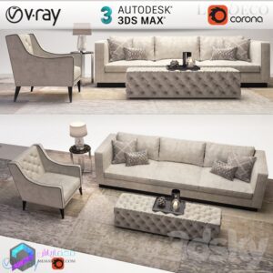 مدل سه بعدی ست مبلمان راحتی چستر 003