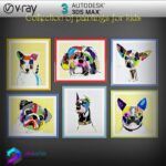 مجموعه قاب عکس مدل سه بعدی Vray | 3Dsmax | Collection of Paintings for Kids | | collection of paintings for kids 1