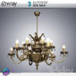 مدل سه بعدی لوستر کلاسیک 14 3Dsmax | Vray | 014Classic Ceiling light memarbash.com