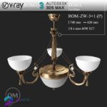 مدل سه بعدی لوستر کلاسیک 25 3Dsmax | Vray | 025Classic Ceiling light memarbash.com