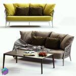 مدل سه بعدی مبل | Baker Colin Cab Armchair | B and B Italia Erica grey and yellow sofa