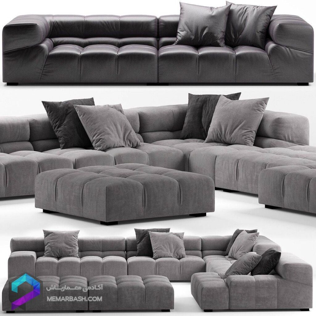 مدل سه بعدی مبل | BB Italia tufty time leather