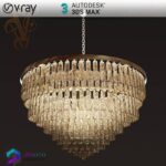 مدل سه بعدی لوستر کریستالی دایره ای 003 3Dsmax | Vray | Light indoor memarbash.com 003