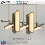 مدل سه بعدی لوستر بیضی برنزی 035 3Dsmax | Vray | Light indoor memarbash.com 035
