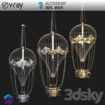 مدل سه بعدی لوستر طرح بالن برنزی 036 3Dsmax | Vray | Light indoor memarbash.com 036