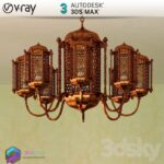مدل سه بعدی لوستر مراکشی فلزی 041 3Dsmax | Vray | Light indoor memarbash.com 041