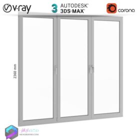 مدل سه بعدی پنجره آلومینیومی 13   3Dsmax | VRay | Corona