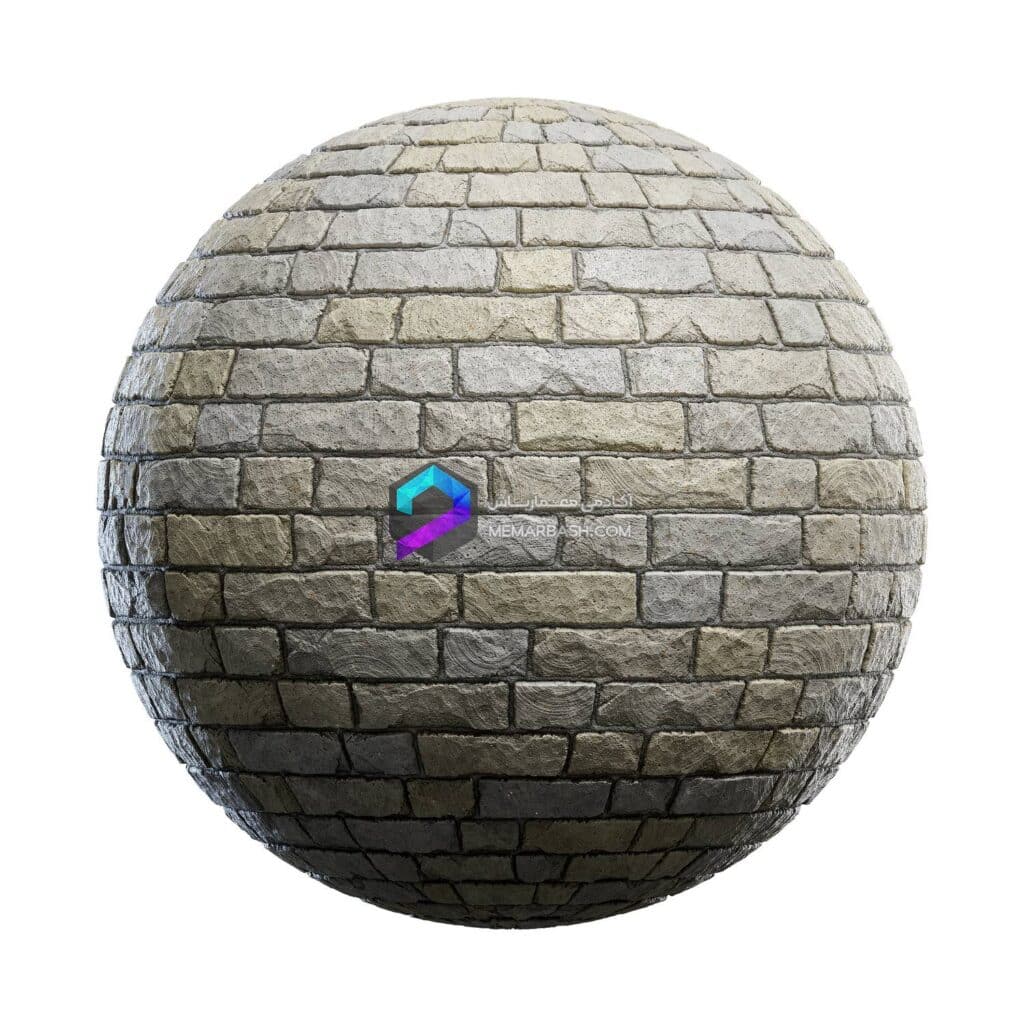 تکسچر آجر  PBR 35 | grey stone brick wall