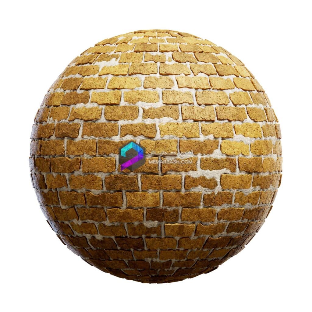 تکسچر آجر  PBR 57 | old yellow brick wall