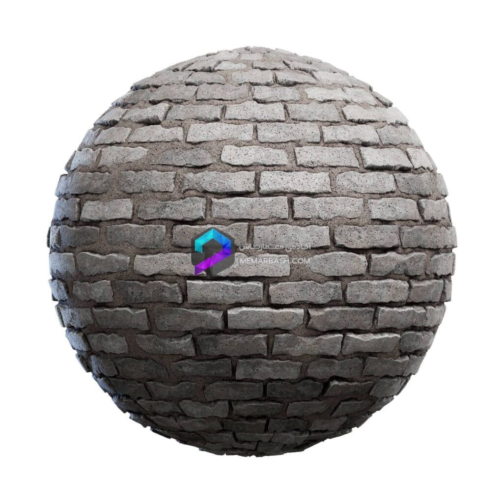 تکسچر آجر  PBR 83 | rough grey brick wall