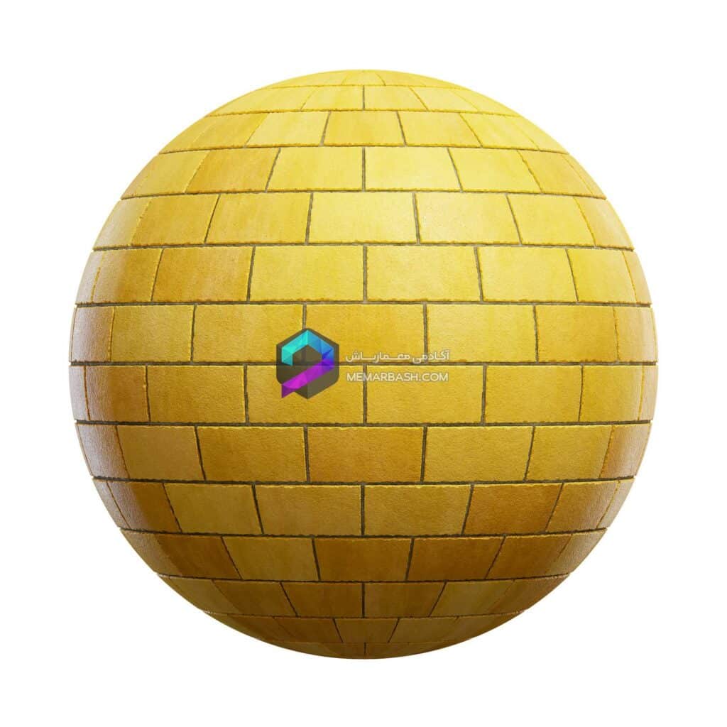 تکسچر آجر  PBR 98 | yellow brick wall