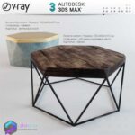 مدل سه بعدی میز مبل 73 3Dsmax | Vray | 073Coffe Table memarbash.com