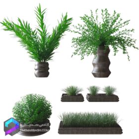 مدل سه بعدی گل و گلدان | Plants in pots