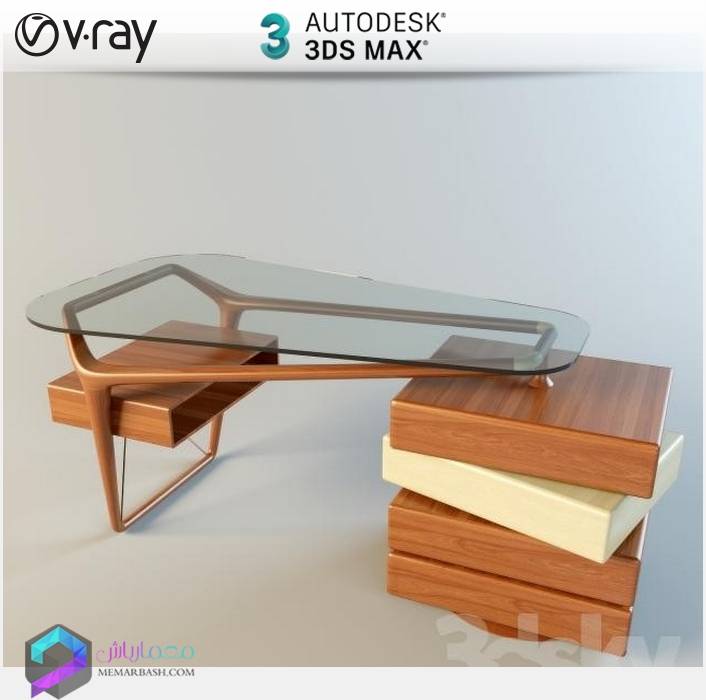 مدل سه بعدی میز مطالعه 01  3Dsmax | Vray