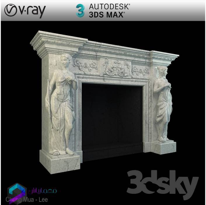 مدل سه بعدی شومینه  02  3Dsmax | VRay