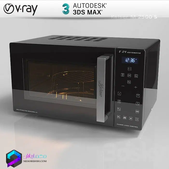 ماکروفر آشپزخانه مدل سه بعدی VRAY | 3Dsmax | Kaiser M 2500 S |