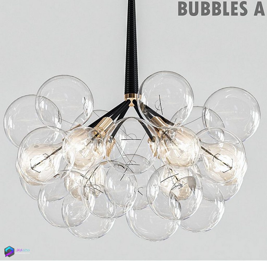 لوستر حبابی مدل سه بعدی Bubbles A