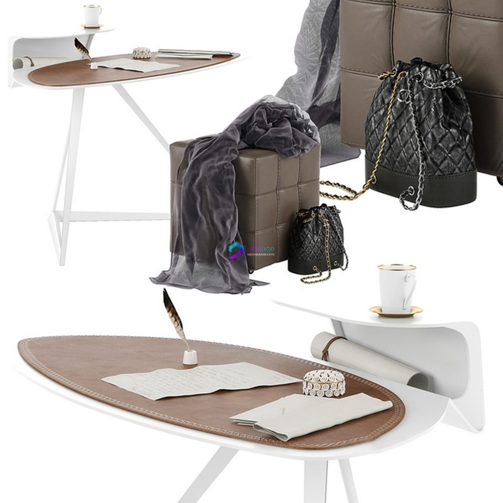 میز تحریر مدل سه بعدی Cattelan Italia Storm desk set 02