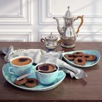 خوراکی مدل سه بعدی Coffee and biscuit | Coffee and biscuit