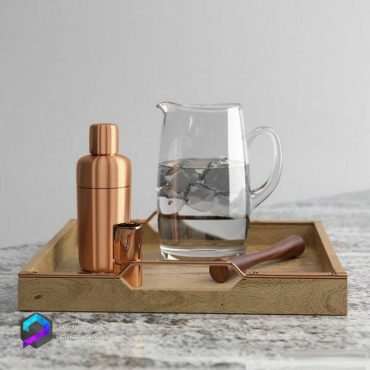 ست وسیله اشپز خانه مدل سه بعدی Copper shaker set