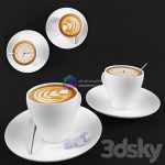 فنجان لته آرت نوشیدنی مدل سه بعدی Cup of cappuccino | Cup of cappuccino