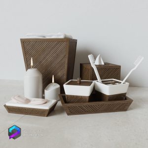 Decorative-set-Creative-Bath,-Spa-Bamboo-Collection