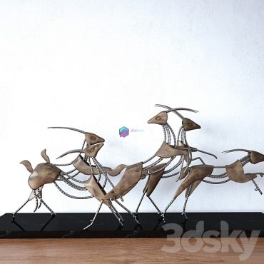 مجسمه هنر گوزن مدل سه بعدی Deer Art Sculpture