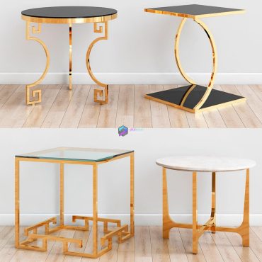 میز کنار مبل مدل سه بعدی Gold side tables 2