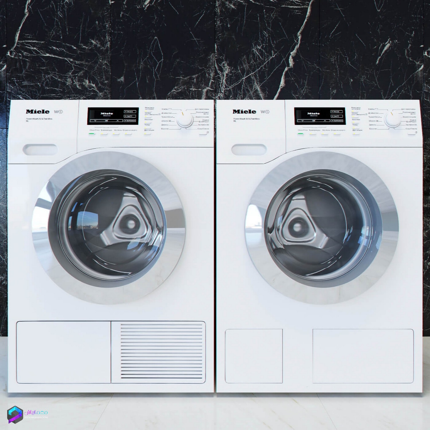 ماشین لباس شویی مدل سه بعدی Miele T1 W1 washing machines and dryers