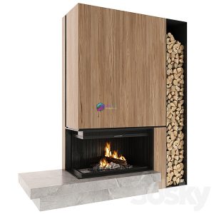 Modern fireplace with a firebox