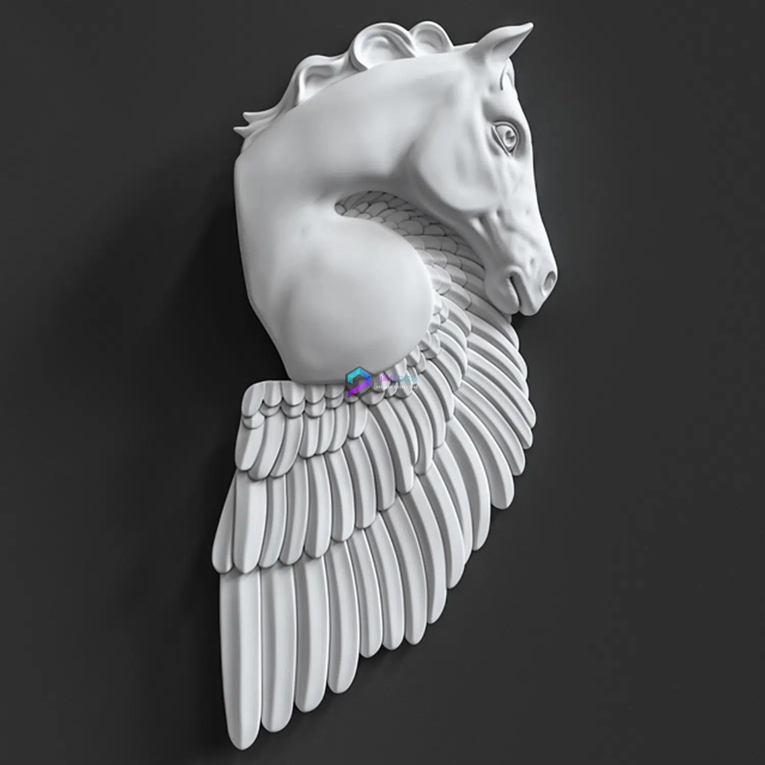 مجسمه دیواری اسب مدل سه بعدی Pegasus Horse Wall Sculpture