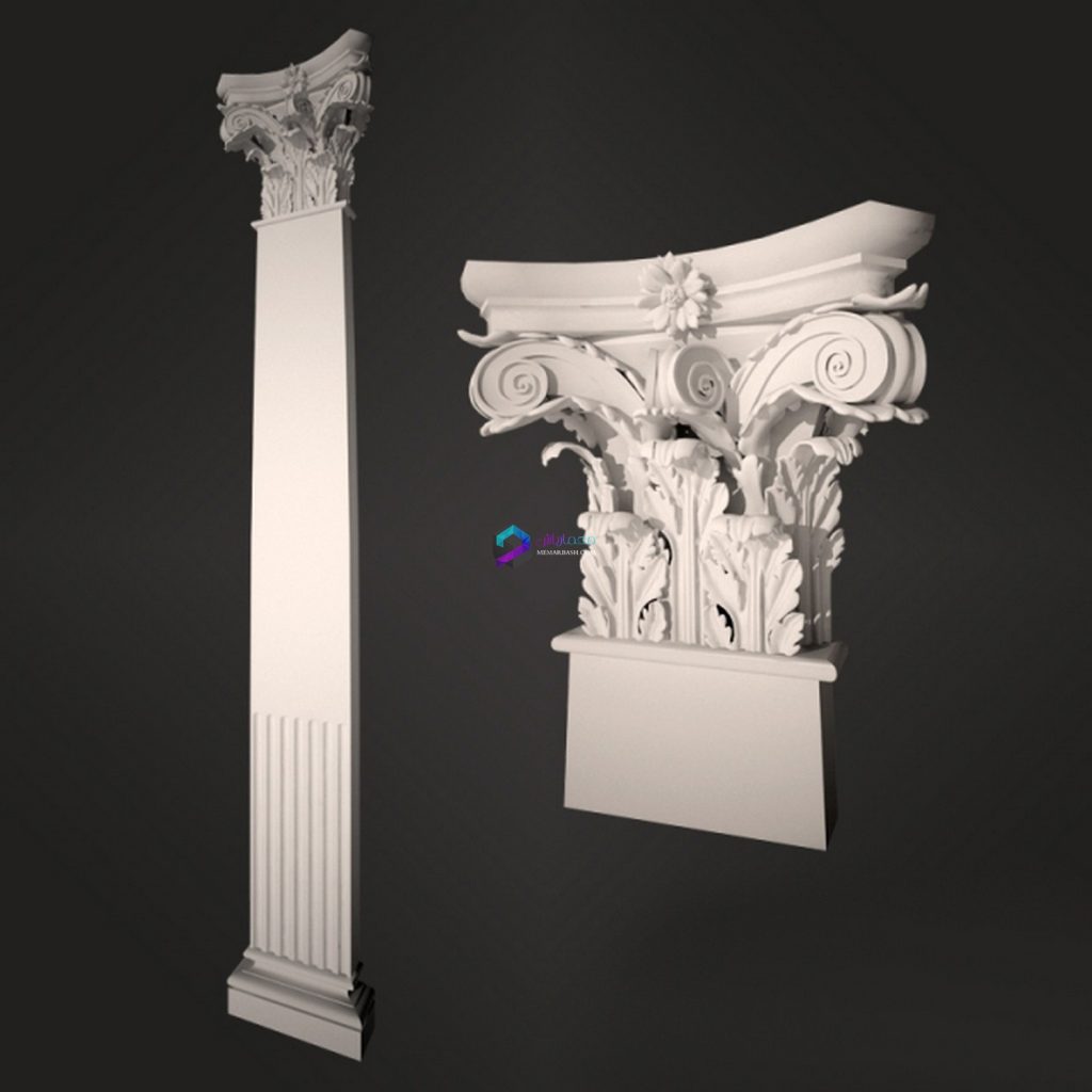 گچ بری پلاستر مدل سه بعدی Pilaster