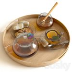 سینی صبحانه مدل سه بعدی Tea and honey | Tea and honey