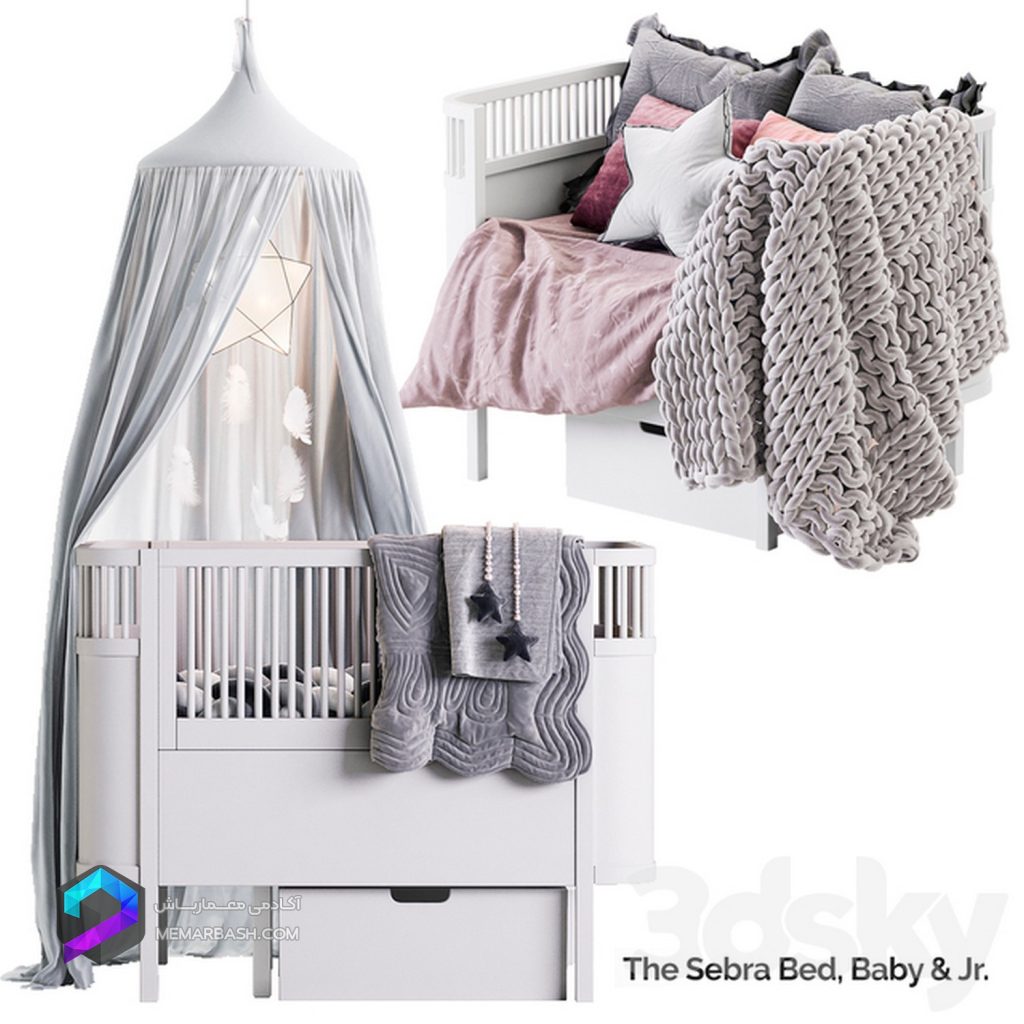 تخت کودک مدل سه بعدی The Sebra Bed