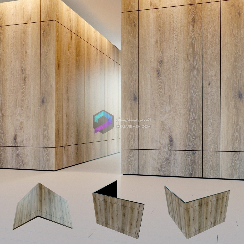 دیوارپوش چوبی مدل سه بعدی Wall Panel Made of Wood