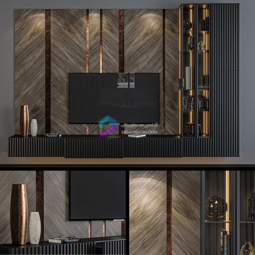 ست دیوار تلویزیون مدل سه بعدی Tv Set 17