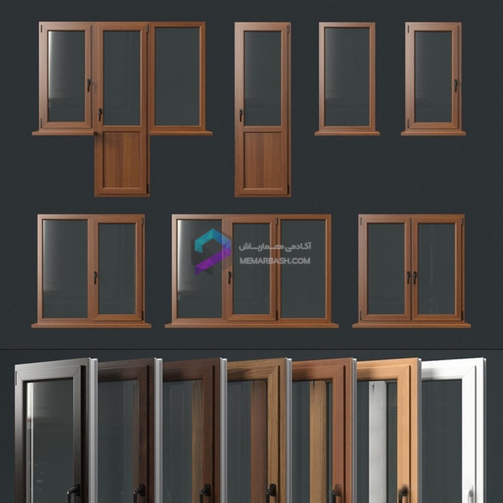 ست پنجره و در مدل سه بعدی Window set Rehau